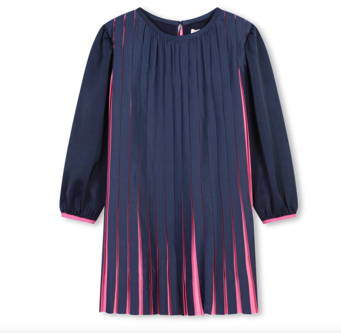 Billieblush Navy and Neon Pink Pleated Dress | HONEYPIEKIDS Billieblush Navy and Neon Pink Pleated Dress | HONEYPIEKIDS