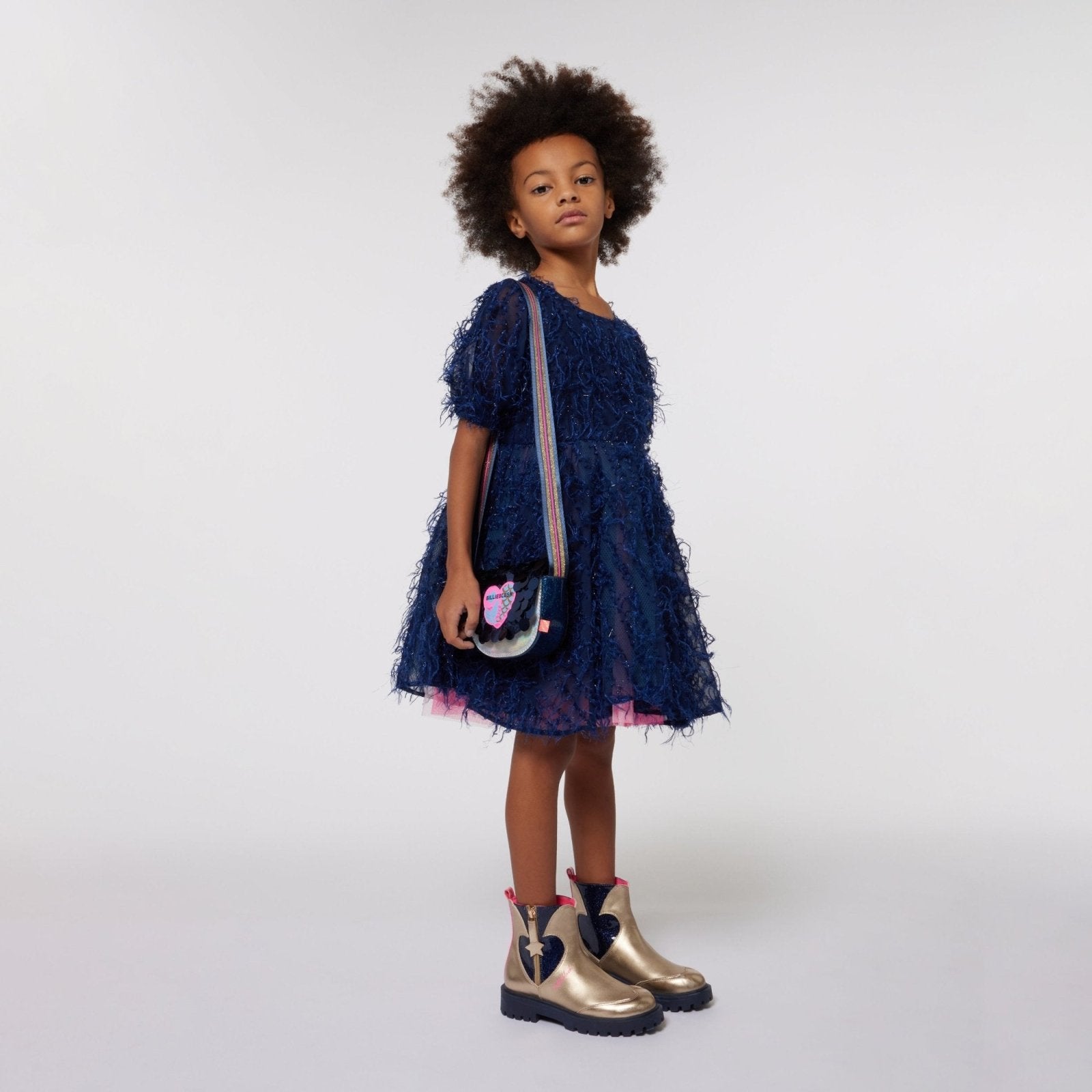 billieblush girls casual dresses Navy and Pink Flared Fringe Dress fabric: slinky Donna Karan Belted Knit this delightful dress features Size:9.5W