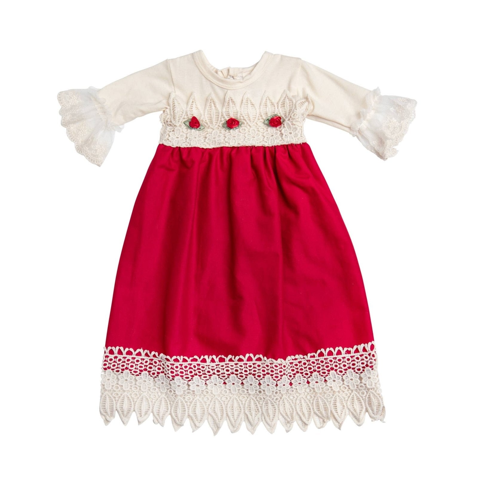 thumbnail image 2 of Haute Baby Anna Corinne Baptism Gown - White Christening Dress For Infant Girls 0-3 Months 2 of 6