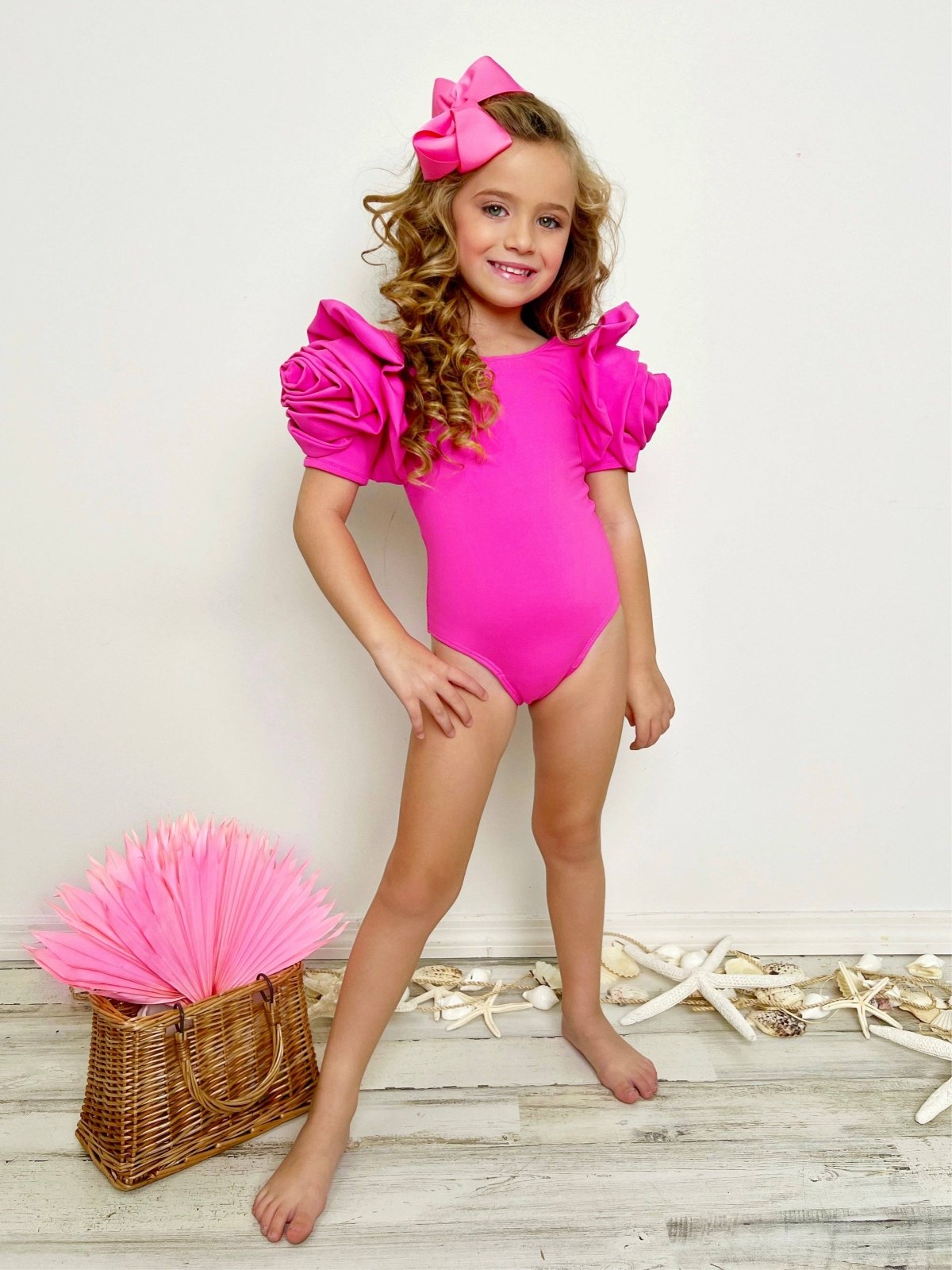 Mia Belle Blooming Rose Kids One Piece Swimsuit HONEYPIEKIDS