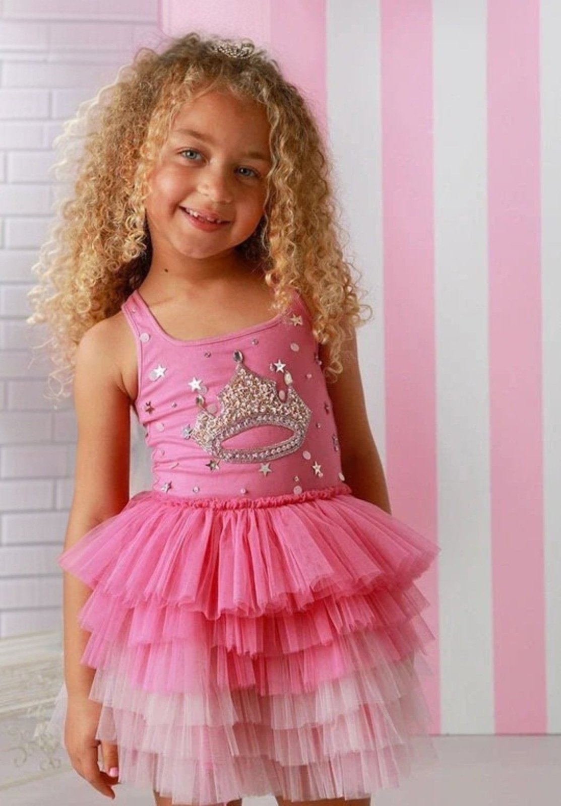 Ooh! La, La! Couture Girls Candy Pink Tiara Dress 2T
