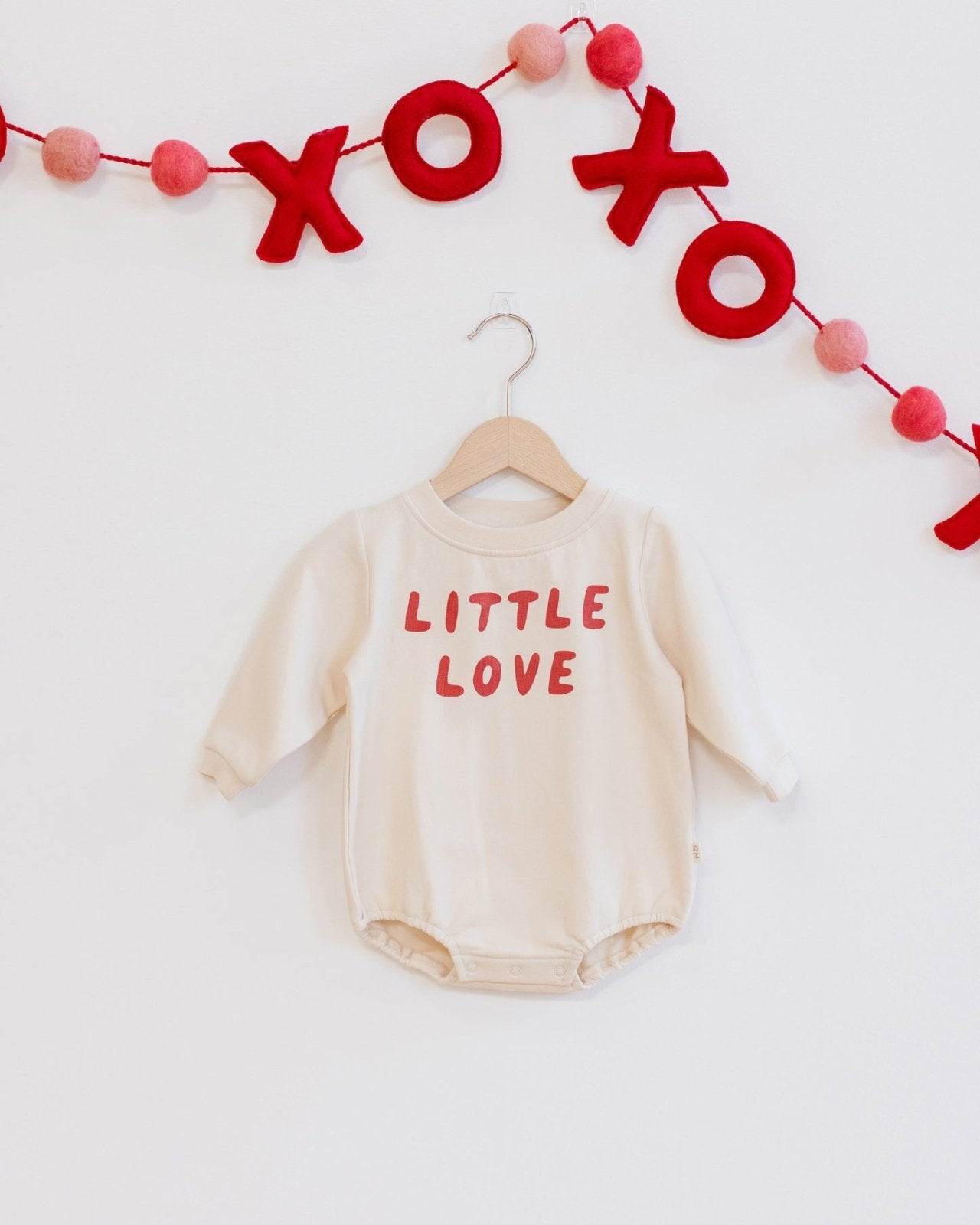 Quincy Mae Baby Little Love Crewneck Bubble Romper HONEYPIEKIDS
