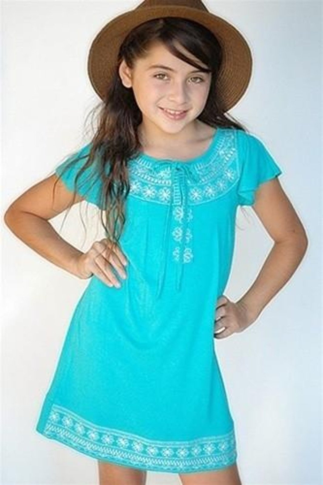 Truly Me flutter sleeve girls dress w/embroidery | HONEYPIEKIDS 10
