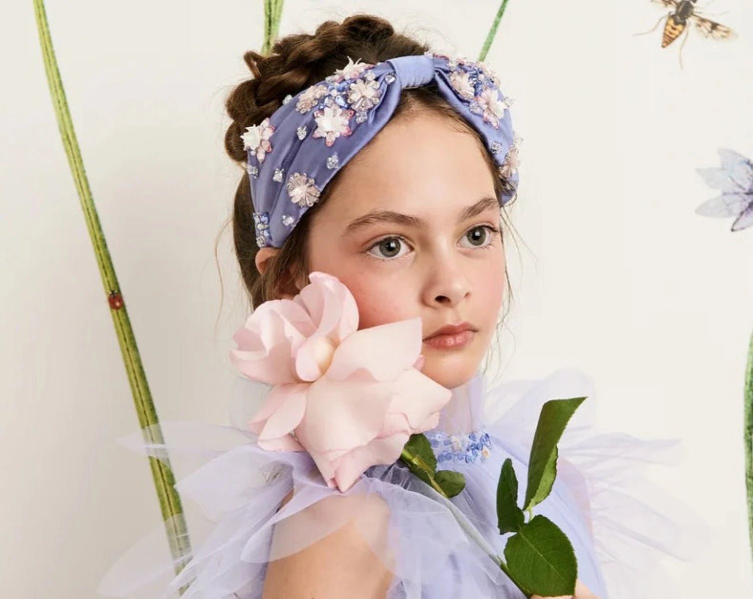 トップス kitten ribbon tulle buister Tutu Du Monde Antoinette Headband in Plume Blue | HONEYPIEKIDS