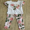 Patachou Girls White and Pink Roses Shirt | HONEYPIEKIDS | Kids Boutique Clothing