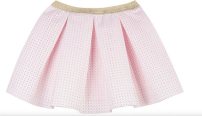 Lili Gaufrette Girls Pink Jacquard Skirt | HONEYPIEKIDS | Kids Boutique Clothing