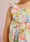 Abel & Lula Baby & Toddler Girls Floral Printed Linen Dress | HONEYPIEKIDS 