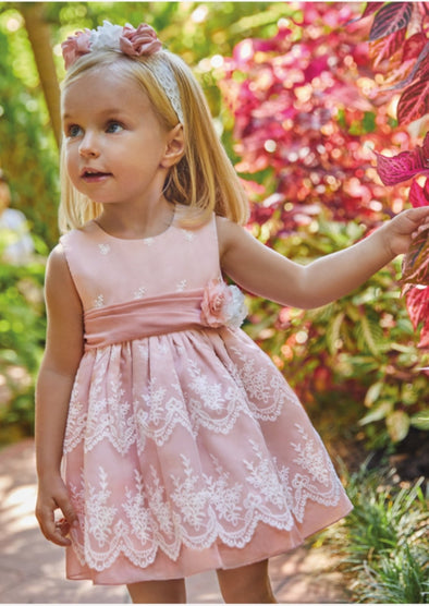 Abel and Lula Baby & Toddler Girls Pale Pink Organza Dress | HONEYPIEKIDS | Kids Boutique Clothing