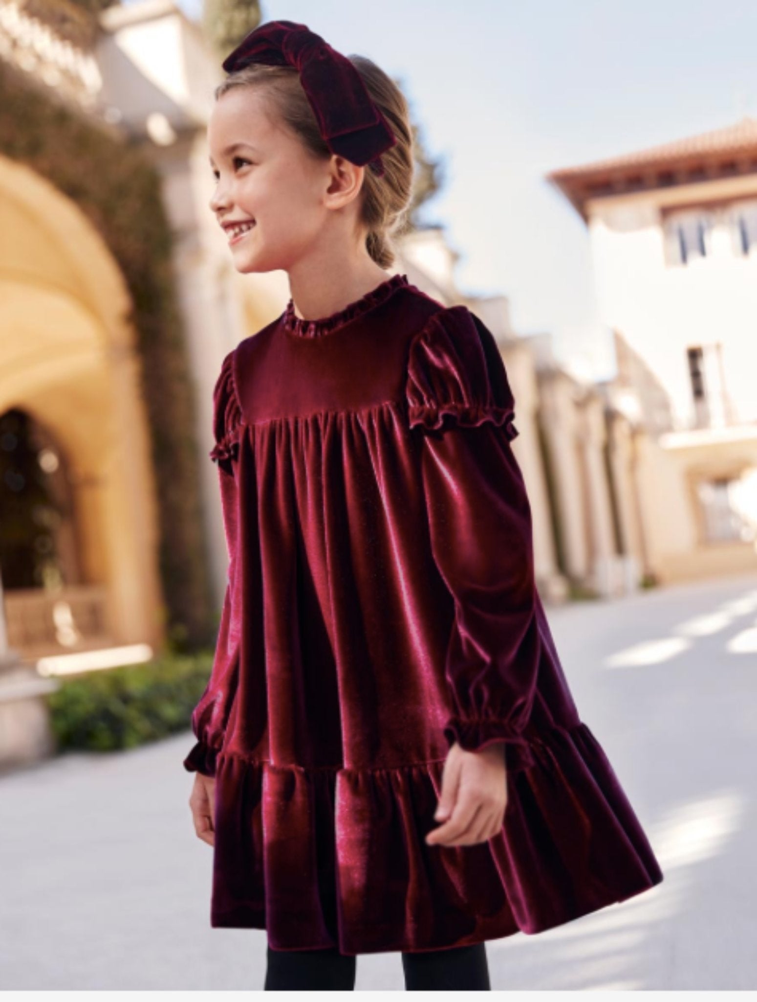 Abel and Lula Girls Blackberry Velvet Dress | HONEYPIEKIDS Abel and Lula Girls Blackberry Velvet Dress | HONEYPIEKIDS