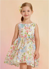 Abel and Lula Girls Floral Printed Linen Dress | HONEYPIEKIDS | Kids Boutique Clothing