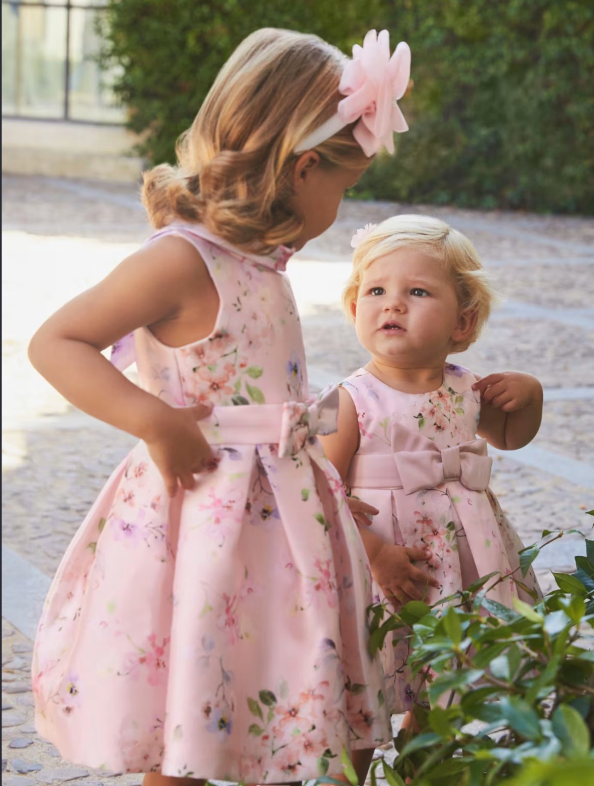 Abel and Lula Girls Pink Floral Mikado Dress | HONEYPIEKIDS Abel and Lula Girls Pink Floral Mikado Dress | HONEYPIEKIDS