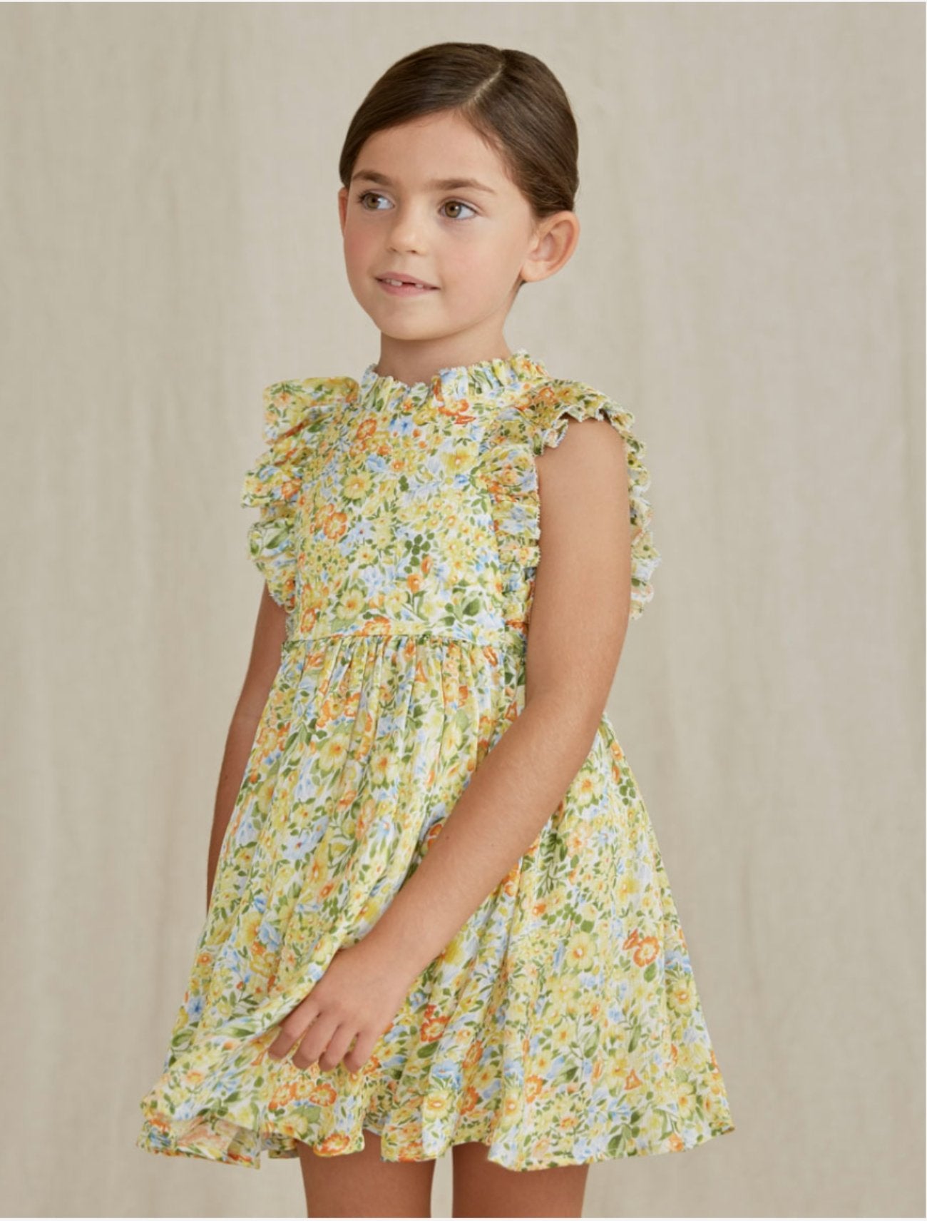 ladies yellow floral dress Abel & Lula
