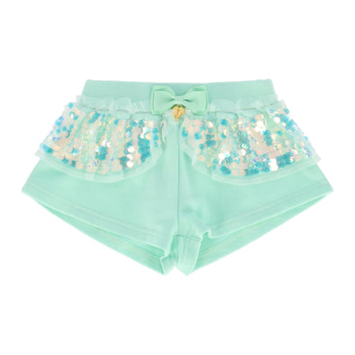 Angel's Face Girls Lindsey PEPPERMINT Sequin Shorts | HONEYPIEKIDS | Kids Boutique Clothing