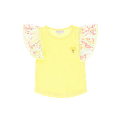 Angel's Face Girls Louise LEMON Sequin Shoulders Top | HONEYPIEKIDS | Kids Boutique Clothing