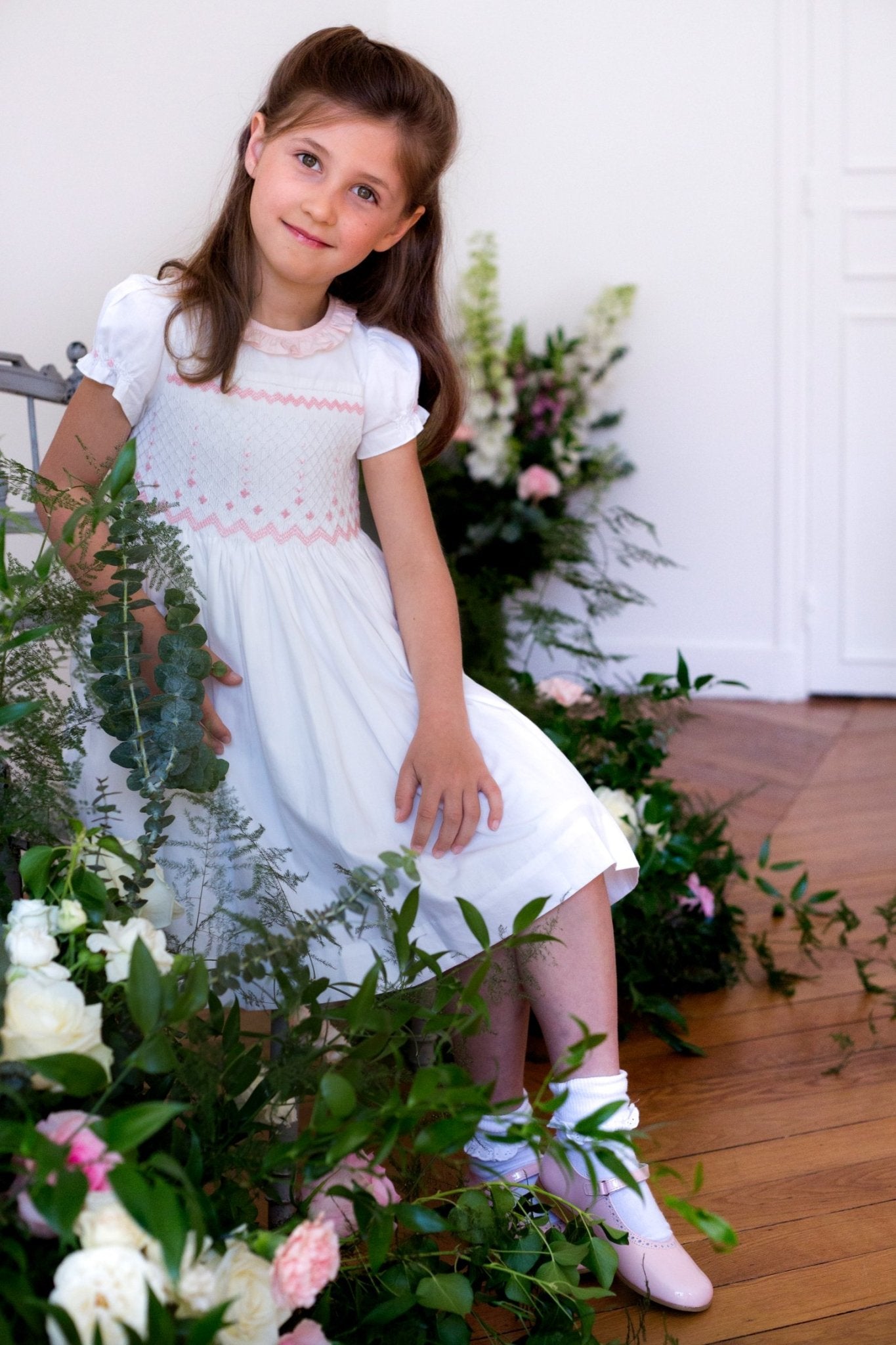 Antoinette Paris Girls Valse Pink Hand Smocked Dress Antoinette Paris Girls Valse Pink Hand Smocked Dress