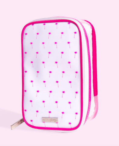 Petite'n Pretty Beauty Bag Pink Palms Brush Bag | HONEYPIEKIDS | Kids Boutique Clothing