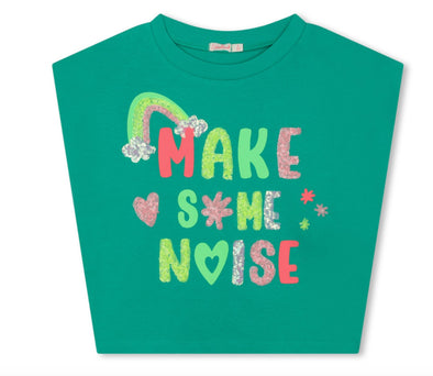 Billieblush Girls Green Sequin MAKE SOME NOISE Shirt | HONEYPIEKIDS