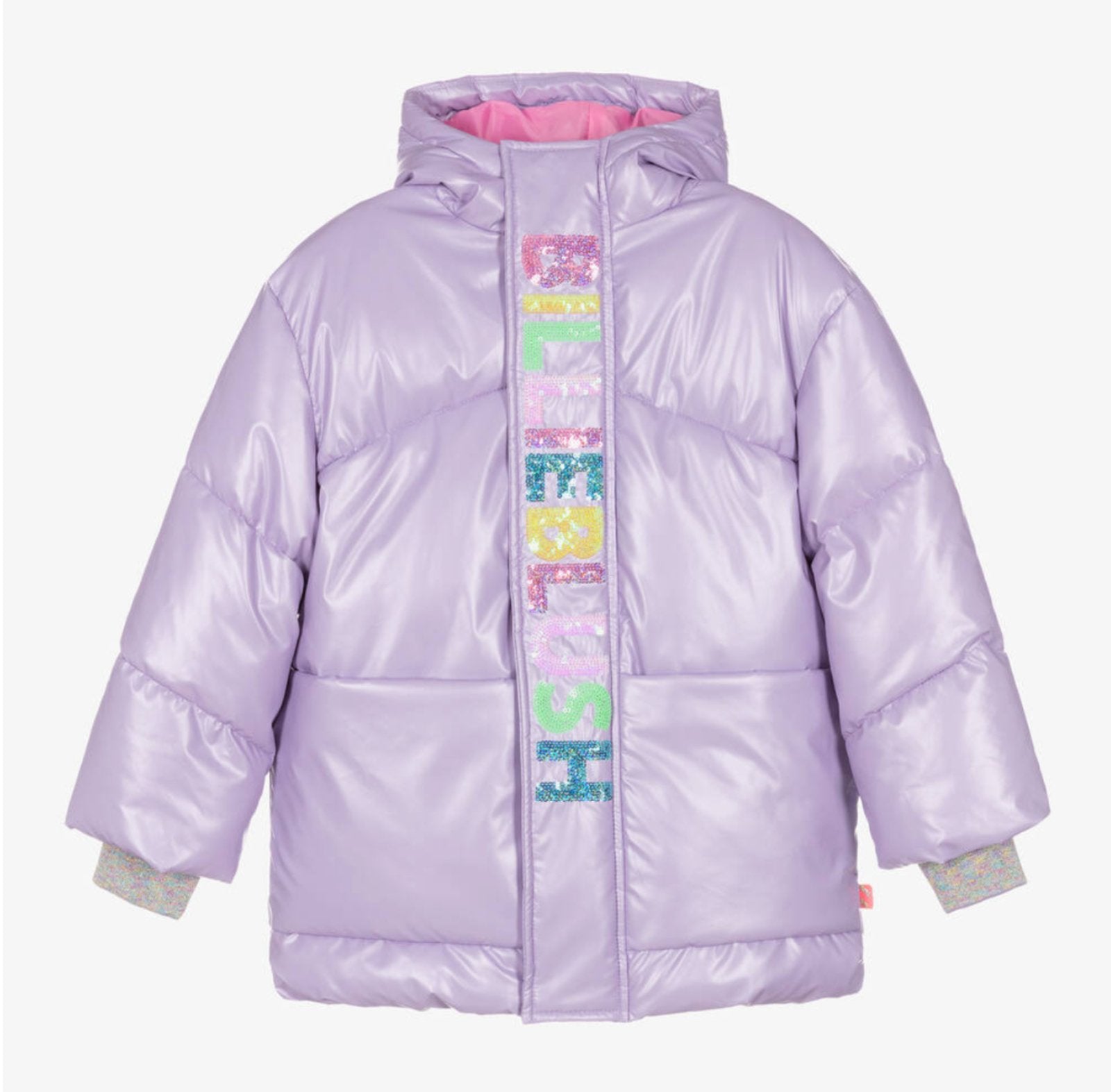 Billieblush Girls Purple Shimmer Puffer Coat HONEYPIEKIDS
