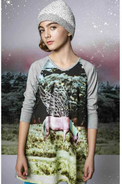 Paper Wings Unicorn at Dusk Raglan Dress | HONEYPIEKIDS | Kids Boutique Clothing