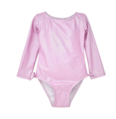 Flap Happy Girls UPF50+ L/S Rash Guard Swimsuit -Pink | HONEYPIEKIDS