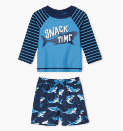 Hatley Infant Boys Deep Sea Shark Rashguard Set | HONEYPIEKIDS | Kids Boutique Clothing
