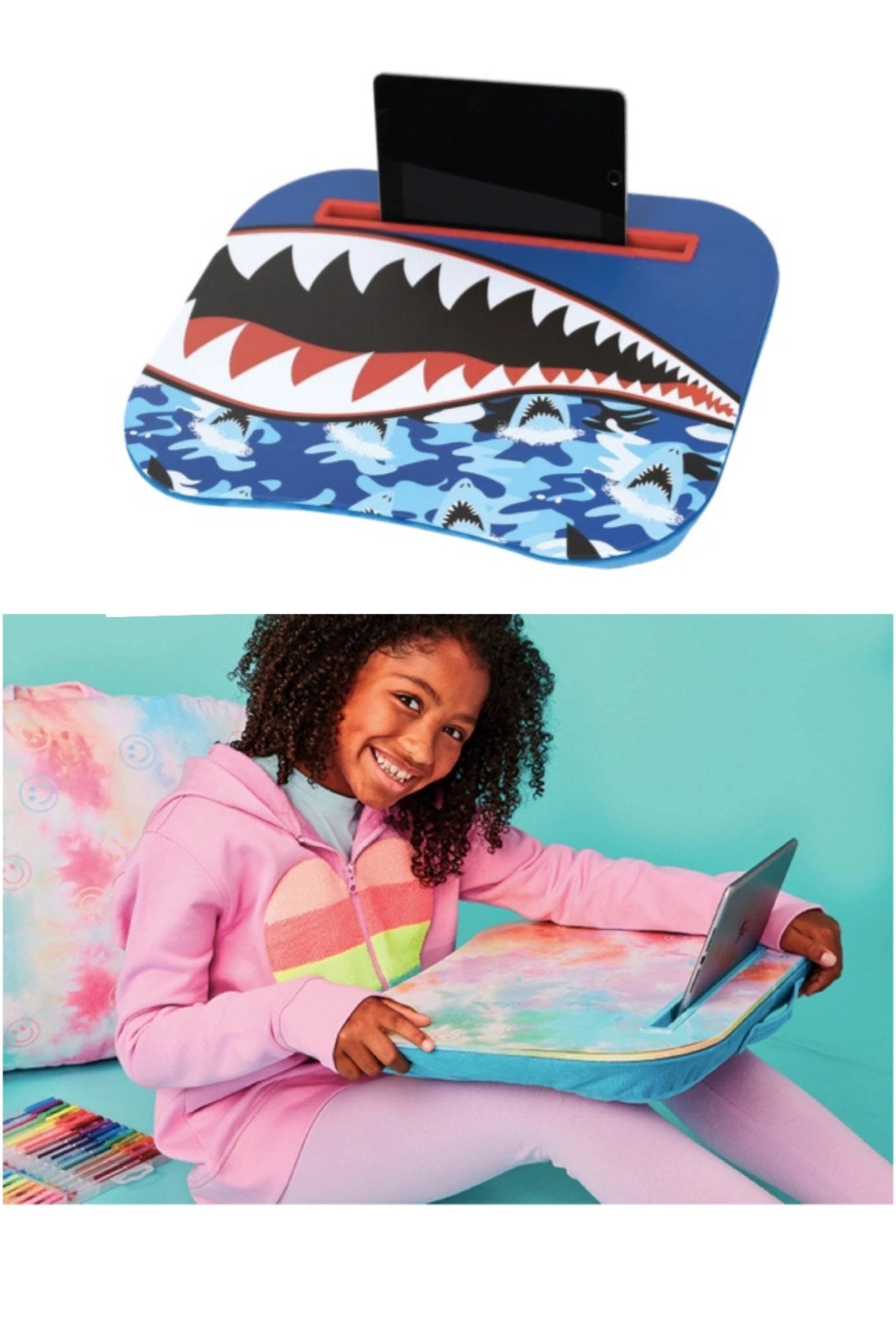 IScream Girls Boys Lap Desks Choose from Tie Dye Hearts or