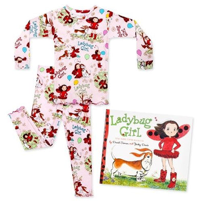 Books to Bed LadyBug Girl Pajamas and Book | HONEYPIEKIDS | Kids Boutique Clothing