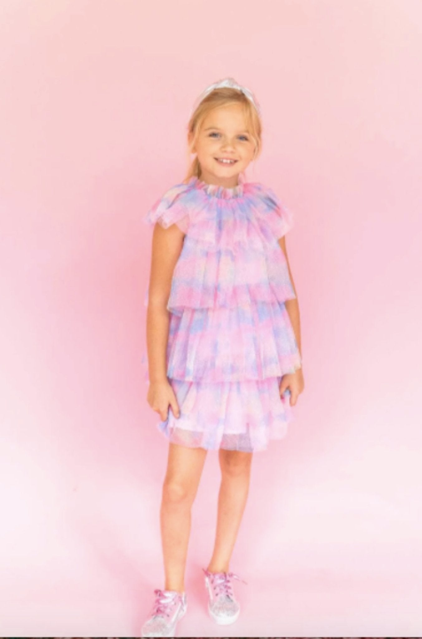 Lola and The Boys Girls Water Color Tulle Dress | HONEYPIEKIDS Lola and The Boys Girls Water Color Tulle Dress | HONEYPIEKIDS