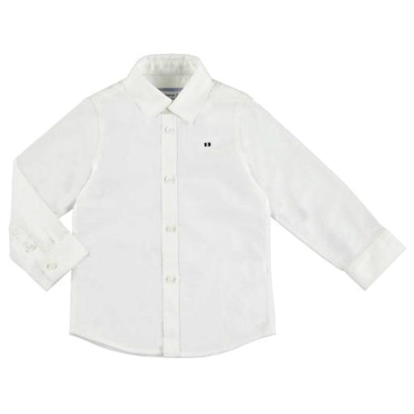 Mayoral Baby and Toddler Boys Long Sleeve White Oxford Shirt | HONEYPIEKIDS | Kids Boutique Clothing