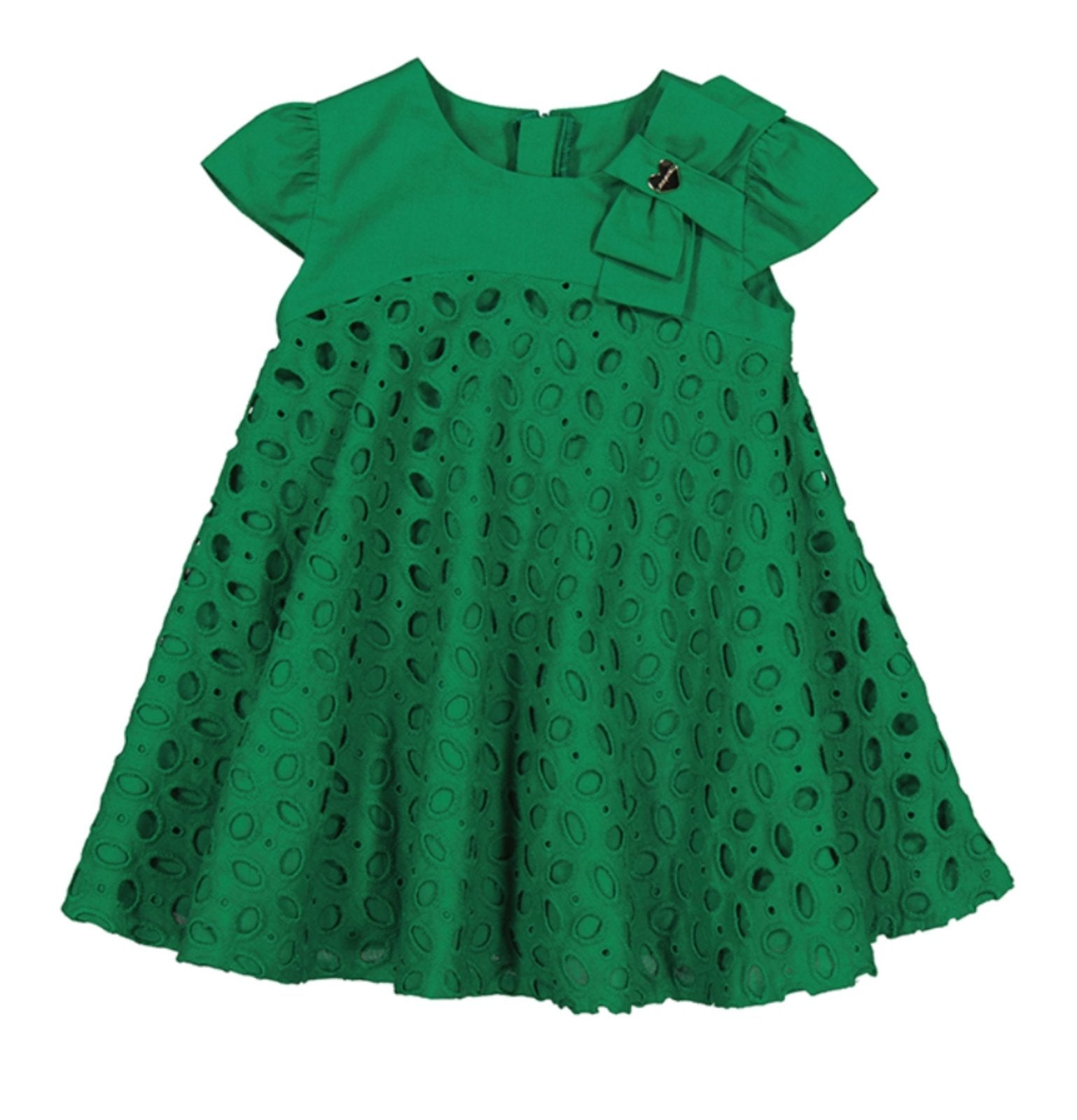Mayoral Baby & Toddler Girls Emerald Green Eyelet Dress | HONEYPIEKIDS Mayoral Baby & Toddler Girls Emerald Green Eyelet Dress | HONEYPIEKIDS
