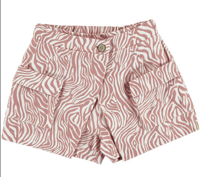 HONEYPIEKIDS | Mayoral Girls Pink & Cream Leopard Striped SKORT / Shorts