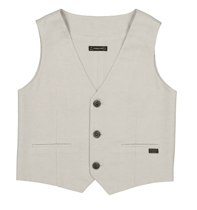 Mayoral Youth Boys Tapioca Tailored Linen Button Up Vest | HONEYPIEKIDS | Kids Boutique Clothing