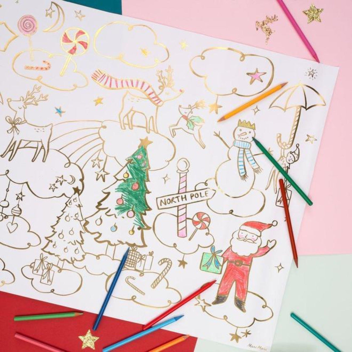 Meri Meri Christmas Coloring Posters ( Set of 2)