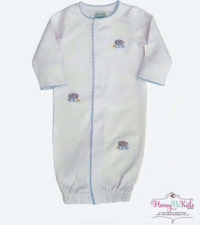 Mudpie Infant Boys French Knot Elephant Sleep Gown | HONEYPIEKIDS | Kids Boutique Clothing