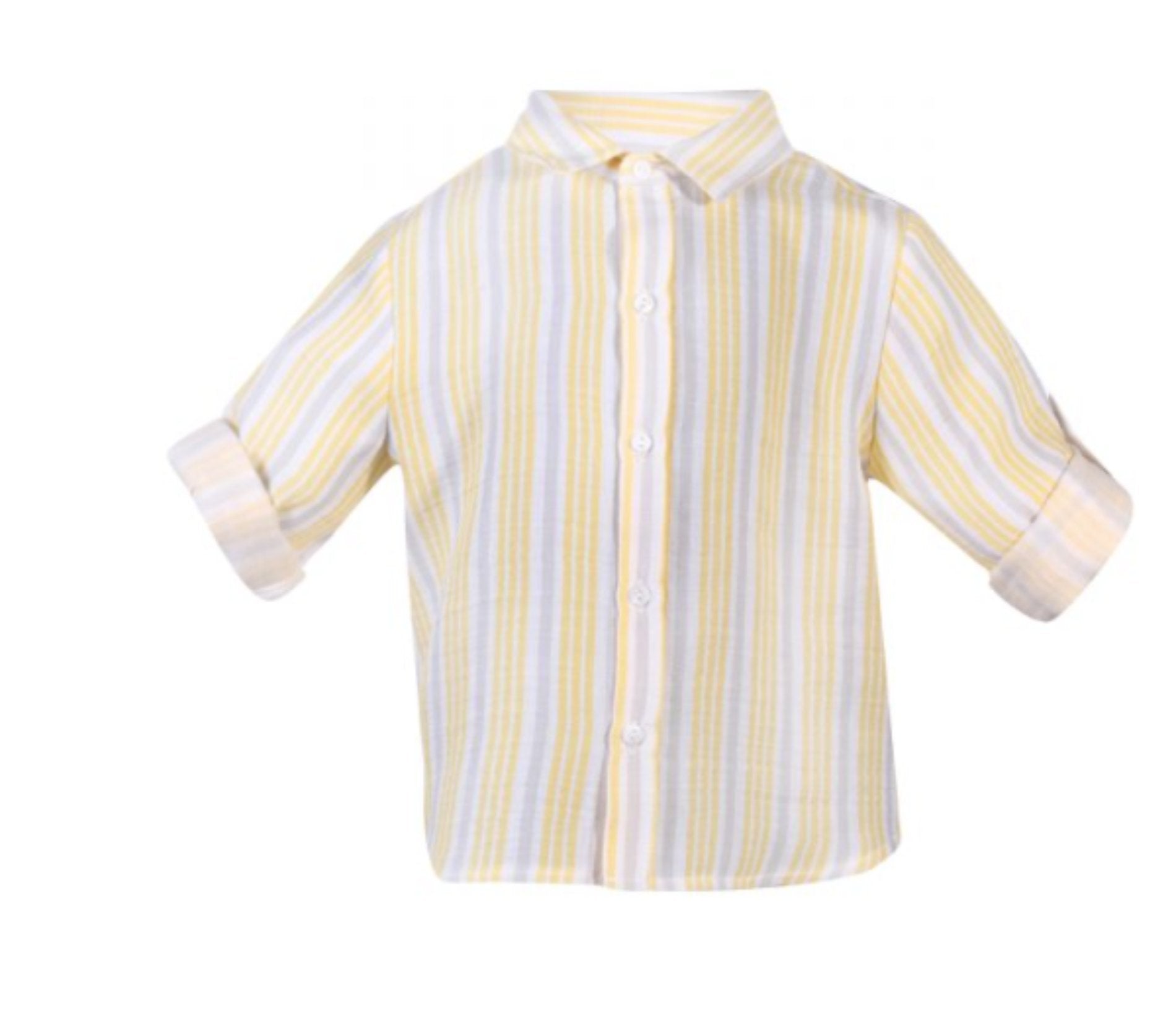 toddler boy dress shirt Patachou Infant & Toddler Boys Yellow Striped L/S Shirt