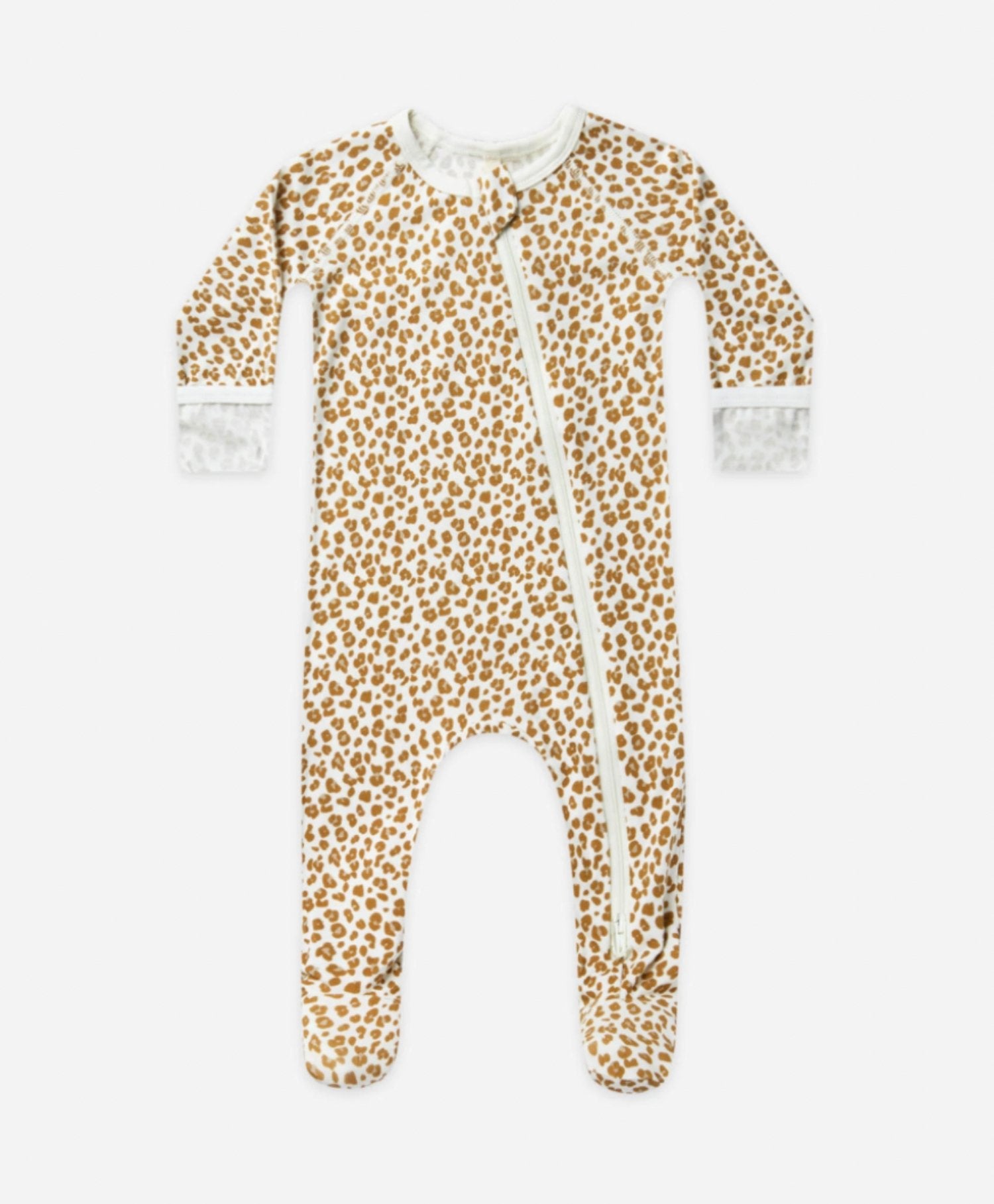 Quincy Mae Baby Bamboo Cheetah Print Zip Footed Pajamas HONEYPIEKIDS