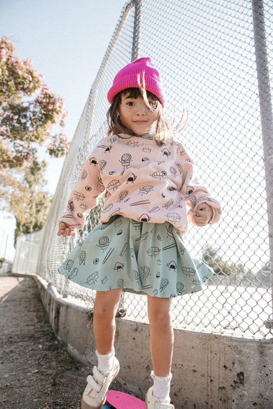 Kira Kids Baby & Youth Girls Blush Sushi Organic Sweatshirt | HONEYPIEKIDS | Kids Boutique 