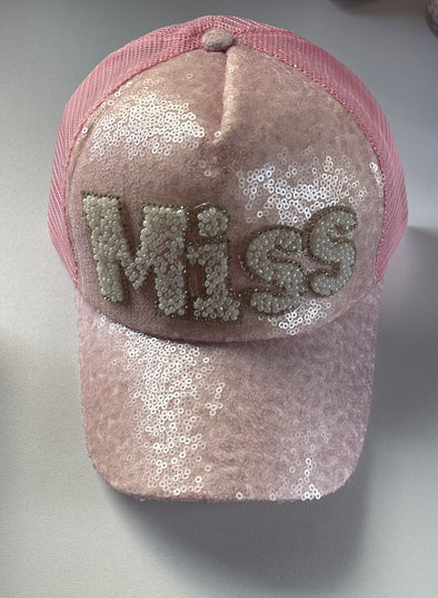 Sienna Likes To Party Girls “Miss” Sequin Princess Trucker Hat | HONEYPIEKIDS | Kids Boutique Clothing