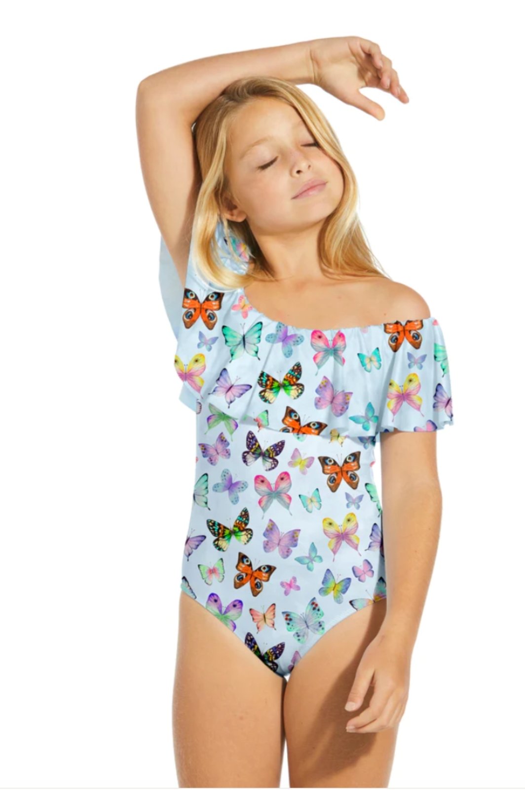 Stella Cove Girls MORE Butterflies Draped Swimsuit HONEYPIEKIDS stella-cove-girls-more-butterflies-draped-swimsuit-honeypiekids