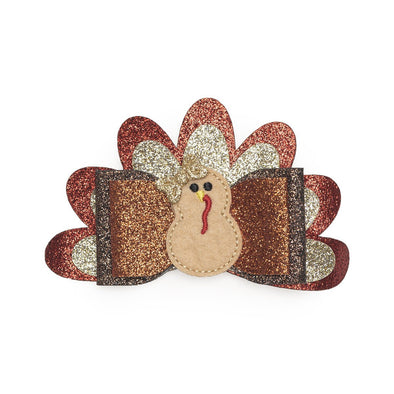 Sweet Wink Girls Thanksgiving Turkey Bow Hair Clip | HONEYPIEKIDS | Kids Boutique Clothing