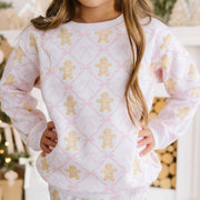 Sweet Wink - Gingerbread Bow Trellis Christmas Sweatshirt- Kids Clothing | HONEYPIEKIDS 