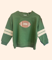 Angel Dear French Terry Varsity Angel Dear Varsity Football Sweatshirt - GREEN | HONEYPIEKIDS