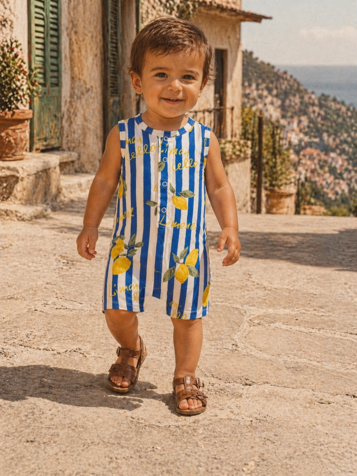 Baby Boys Bamboo Shortie Outfit - Lemon Classico | HONEYPIEKIDS