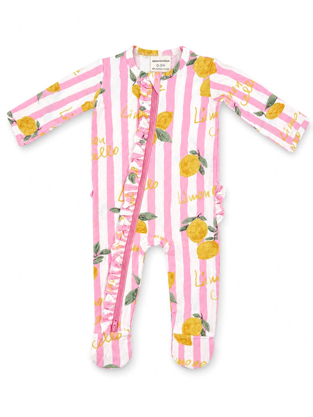 Baby Girls 2-Way Ruffle Bamboo Footie Sleeper | HONEYPIEKIDS | Italian Summer Collection