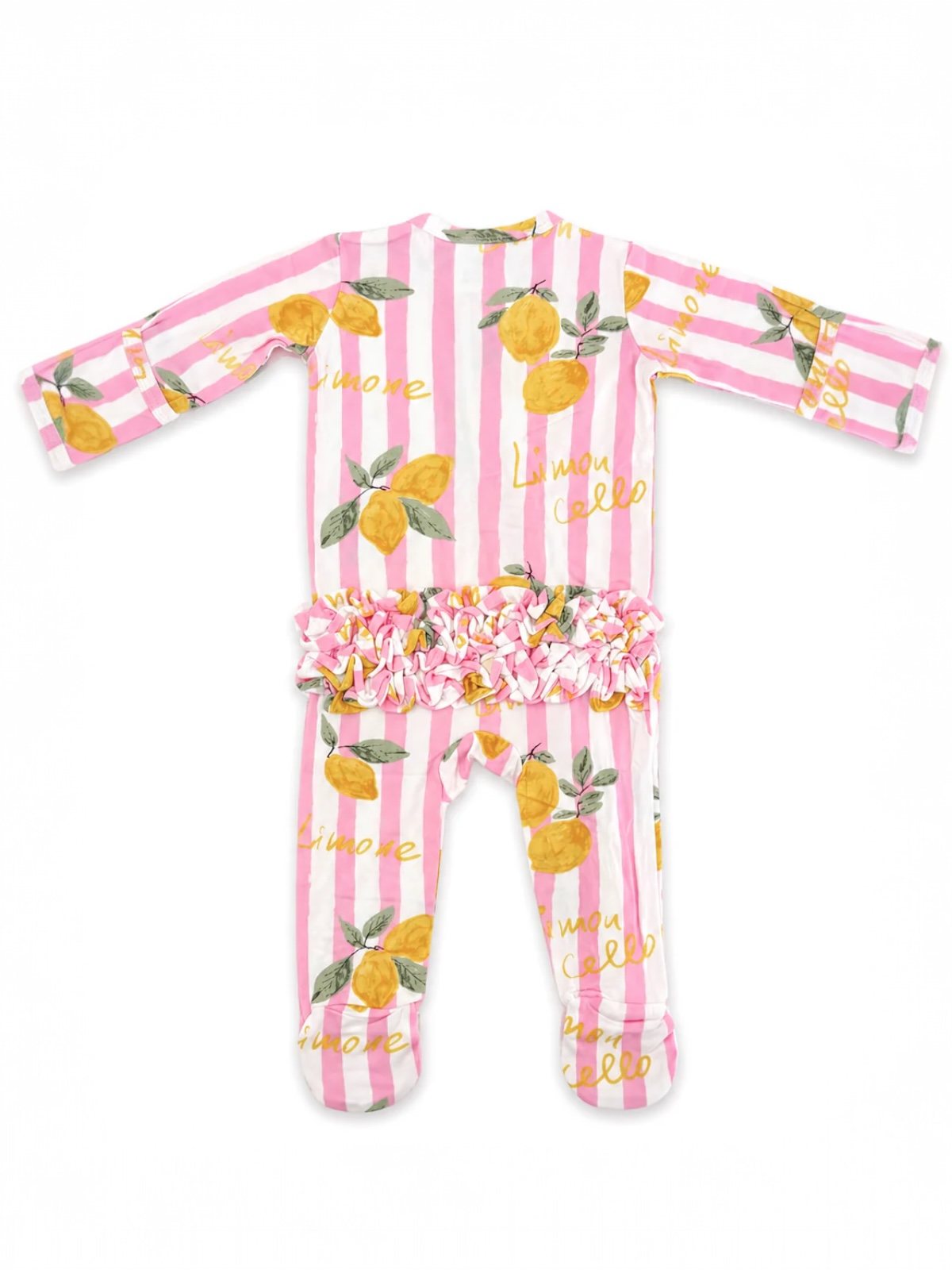 Baby Girls 2-Way Ruffle Bamboo Footie Sleeper | HONEYPIEKIDS | Italian Summer Collection