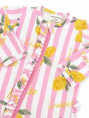 Baby Girls 2-Way Ruffle Bamboo Footie Sleeper | HONEYPIEKIDS | Italian Summer Collection