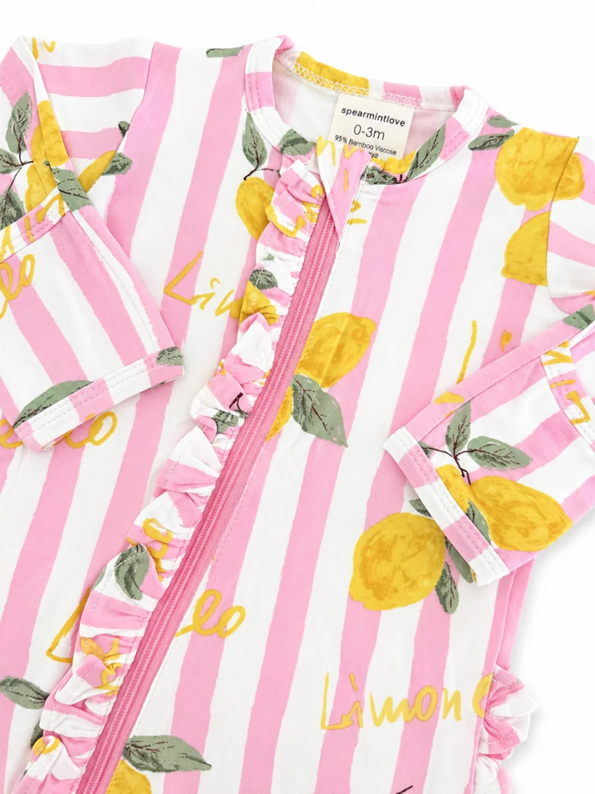Baby Girls 2-Way Ruffle Bamboo Footie Sleeper | HONEYPIEKIDS | Italian Summer Collection