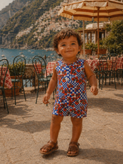 Baby Shortie Outfit - Pomodoro Check | HONEYPIEKIDS
