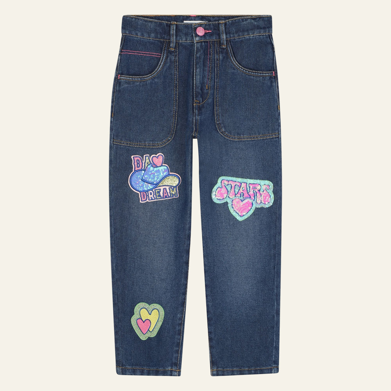 Billieblush Day Dream Patches Denim Jean Pants | HONEYPIEKIDS 