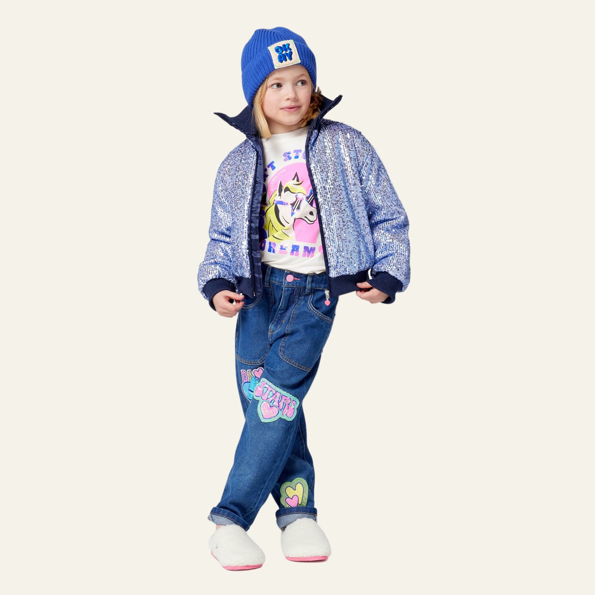 Billieblush Day Dream Patches Denim Jean Pants | HONEYPIEKIDS 